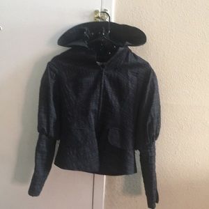 Custom made never worn black high collar jacket
